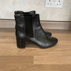 Clarks Black Leather Ankle Boots